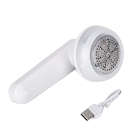 Portable Electric Lint Remover - 6 Blades, Rechargeable, 400mAh Battery - 6W Power - White