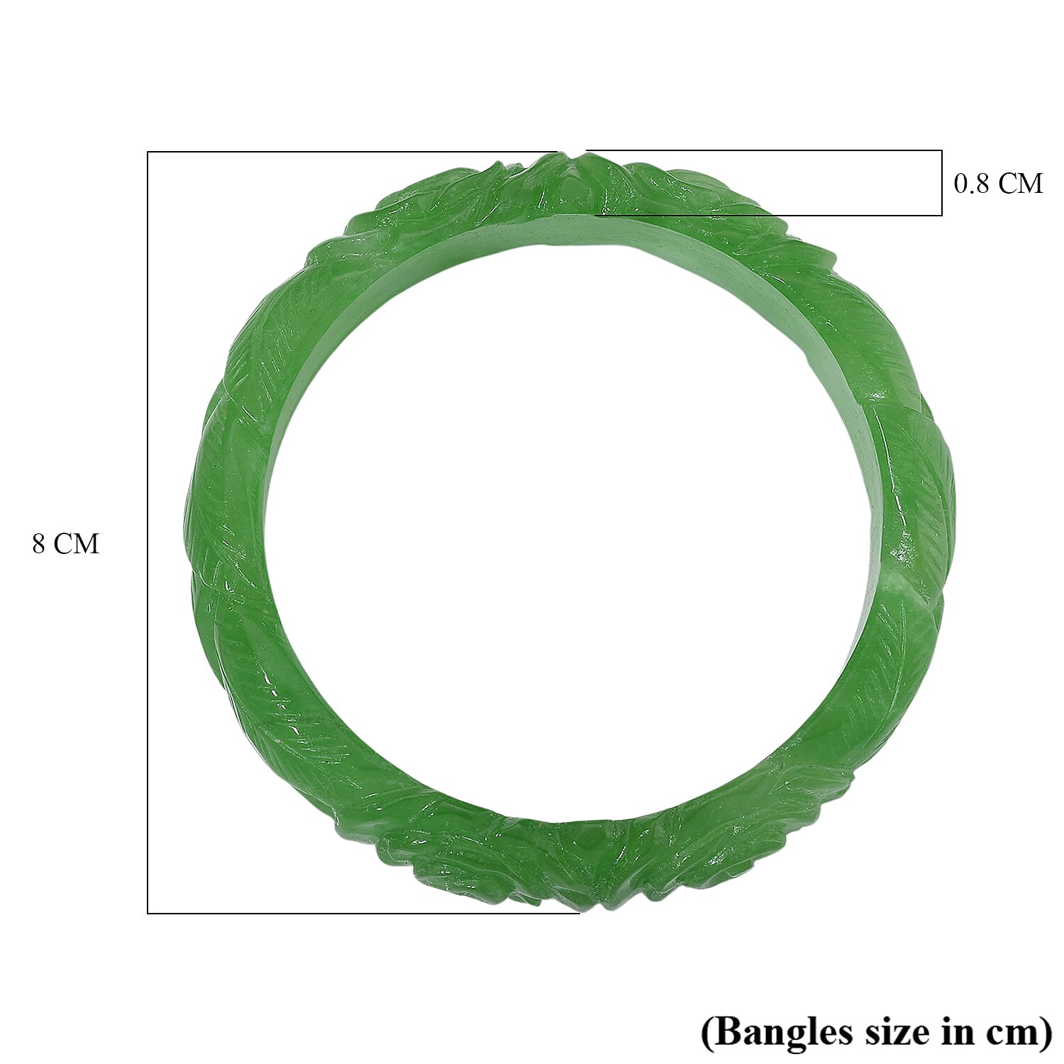 Limited Edition Rose Carved Green Jadeite Jade Bangle (Size 8.25) 300.00 Ct.