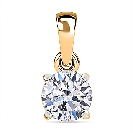 LUXURIANT 1.01 Ct. Lab Grown Diamond Pendant in 9K Yellow Gold SGL Certified (SI-GH)