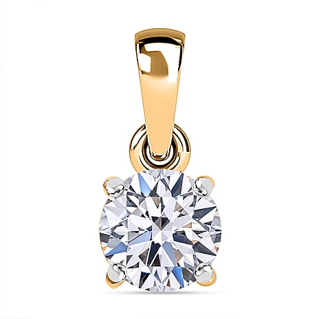 Luxuriant - 9K Yellow Gold SGL Certified (SI-GH) Lab Grown Diamond Pendant 1.04 Ct.