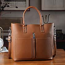 DOD- Genuine Leather Tote Bag - Coffee
