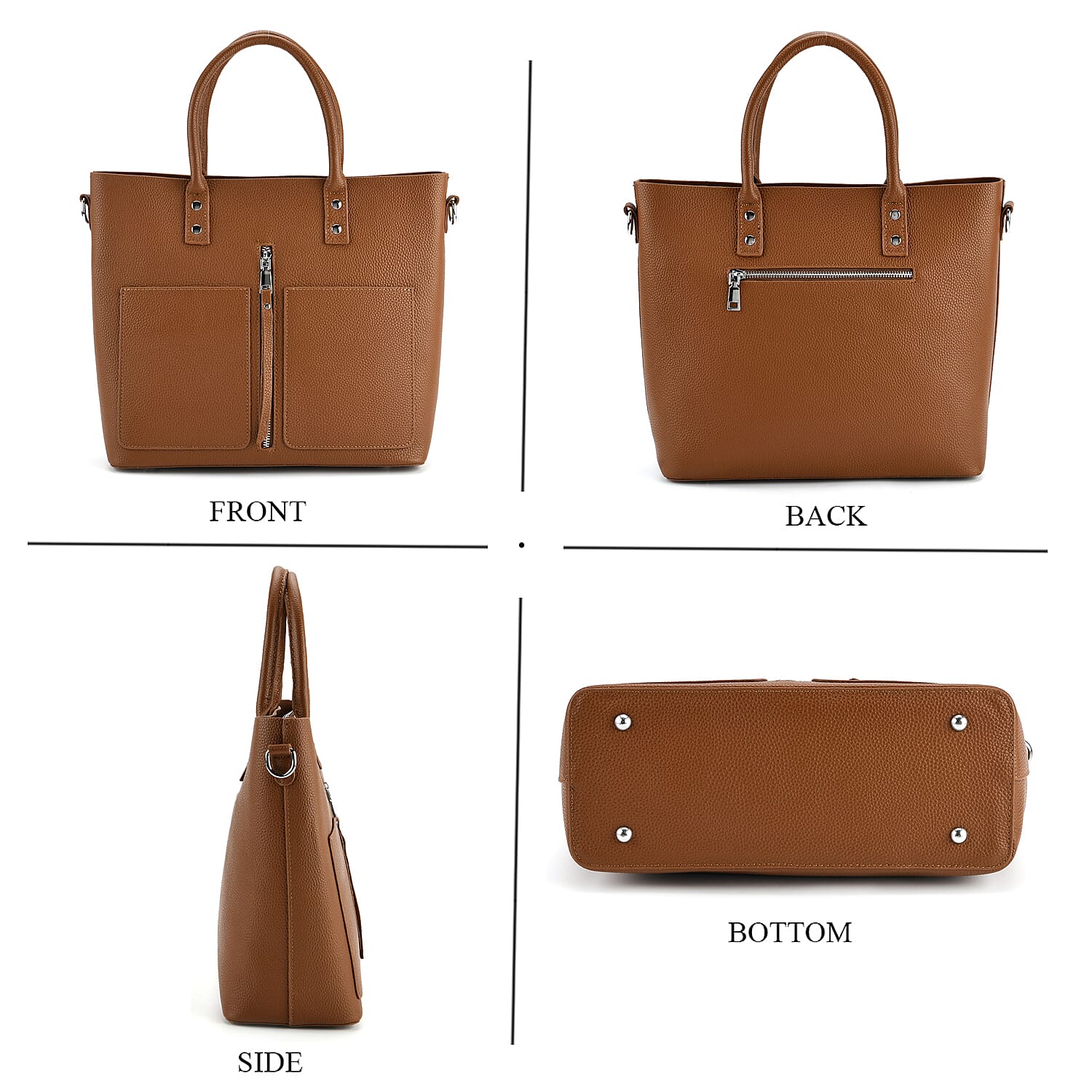 DOD- Genuine Leather Tote Bag - Coffee