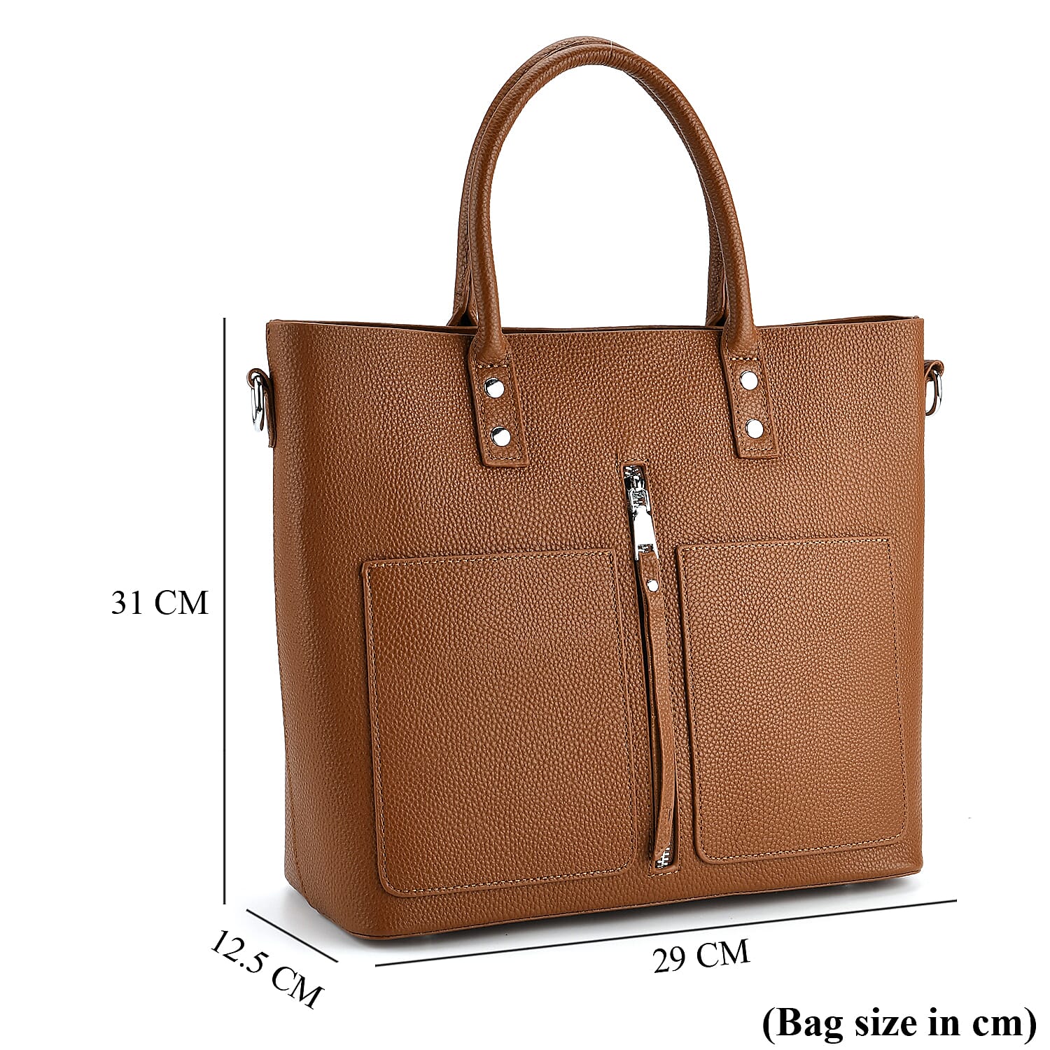 DOD- Genuine Leather Tote Bag - Coffee