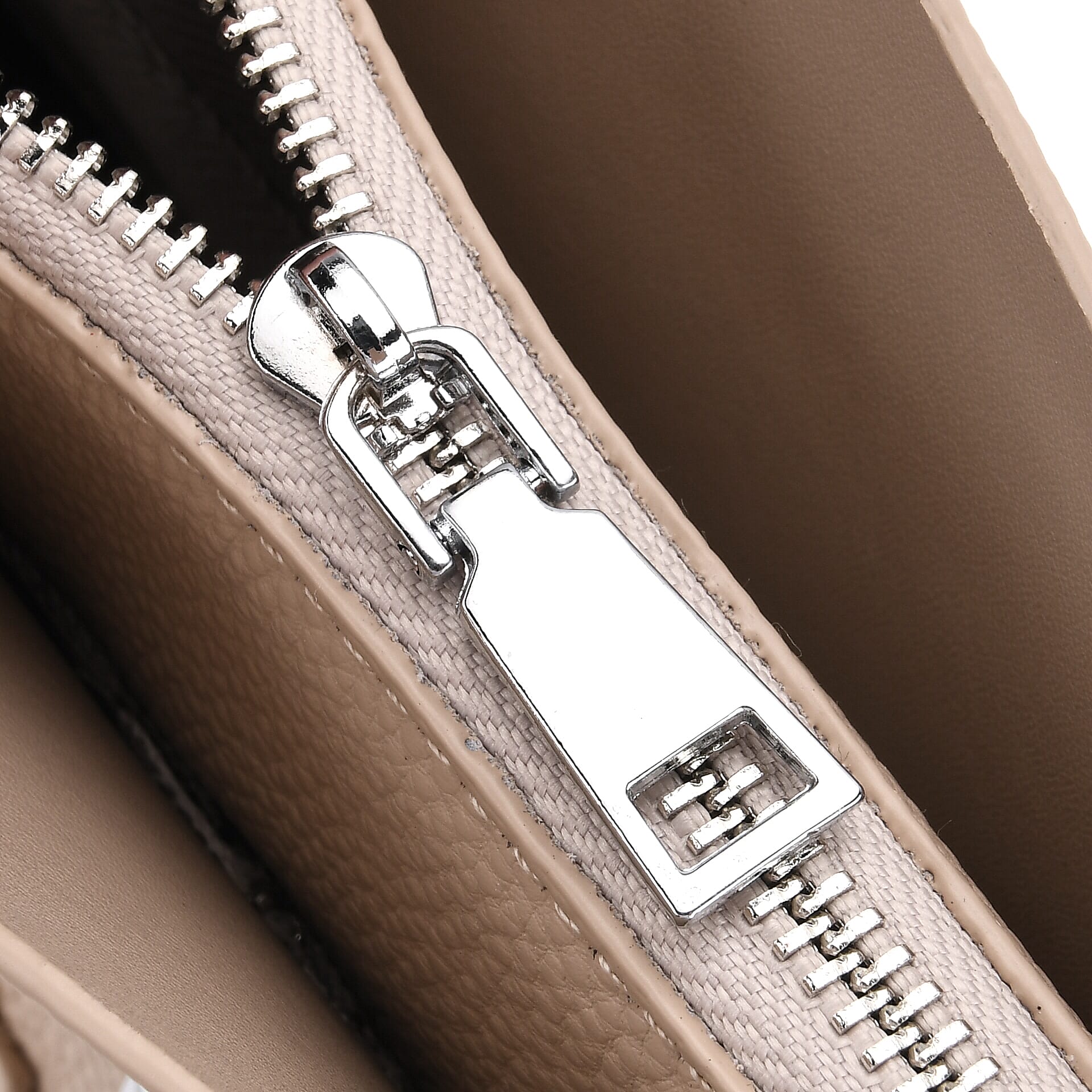 Genuine Leather Trendy Tote Bag - Beige