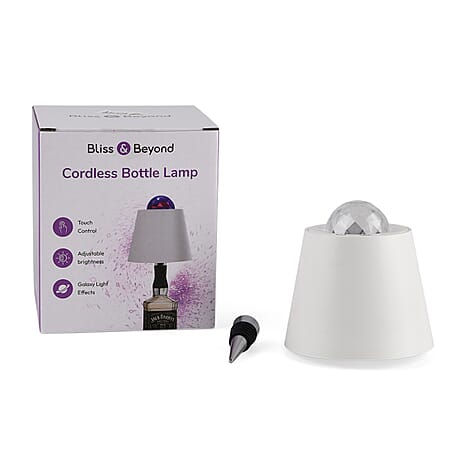 THE MUST BUY CHRISTMAS DEAL - Bliss - Beyond Rechargeable Wine Bottle Lamp with 7-Color Projector - White