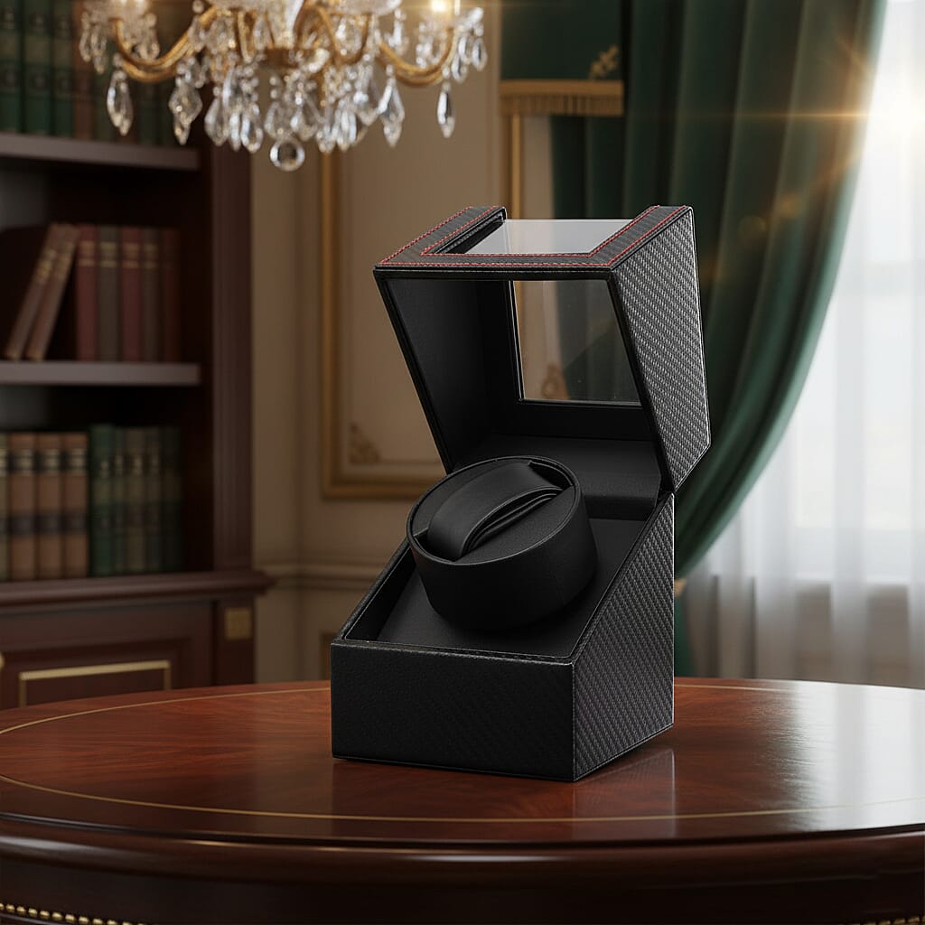 BLACK FRIDAY DEAL - Automatic Rotating Watch Winder Box (Size 12x13x16 cm) - Black