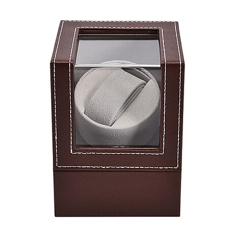 BLACK FRIDAY DEAL - Automatic Rotating Watch Winder Box (Size 12x13x16 cm) - Brown - Grey