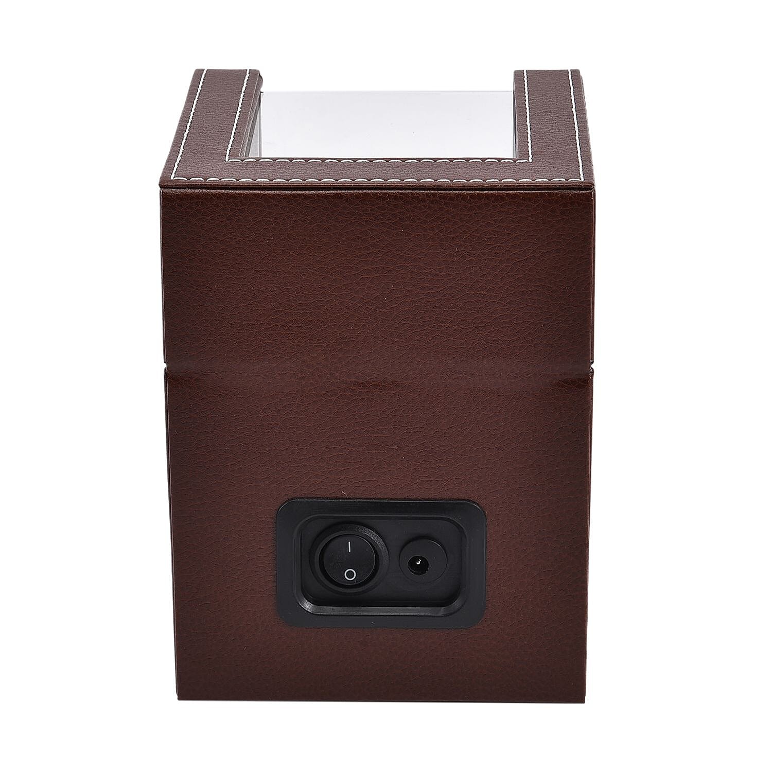 Automatic Rotating Watch Winder Box (Size 12x13x16 cm) - Brown - Grey