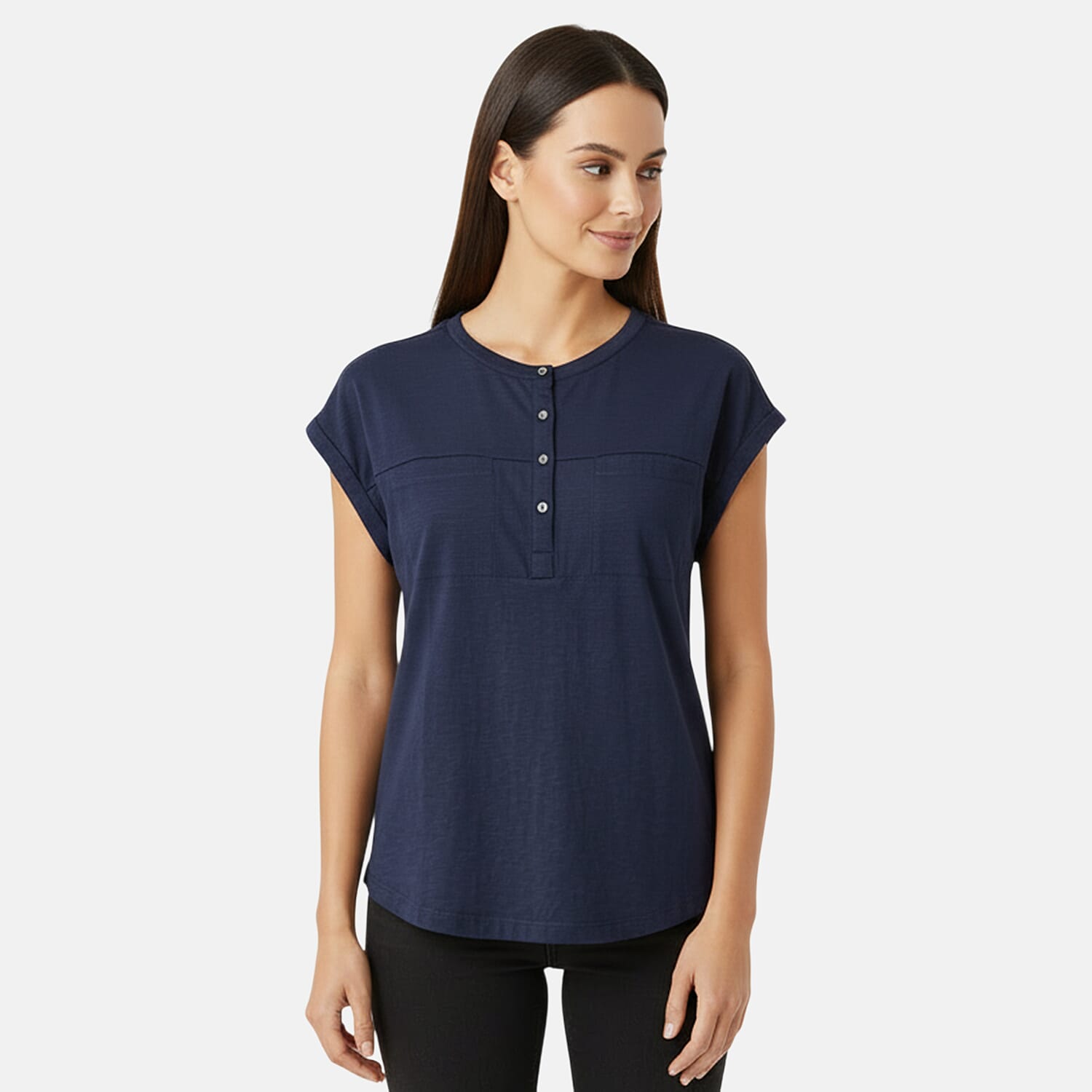 Charlotte West Henley T-shirt with Pocket