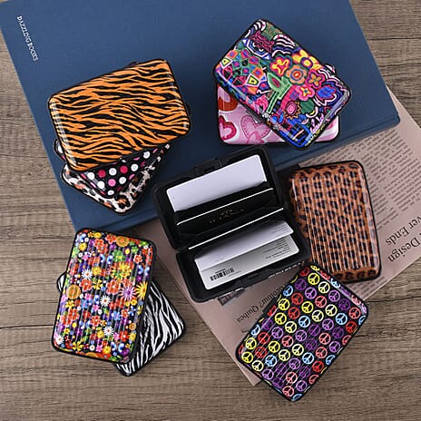 MEGA PACK OF 10 - RFID Blocking Card Holders (Size 11x7x2 cm) - Vibrant Multicolour Patterns