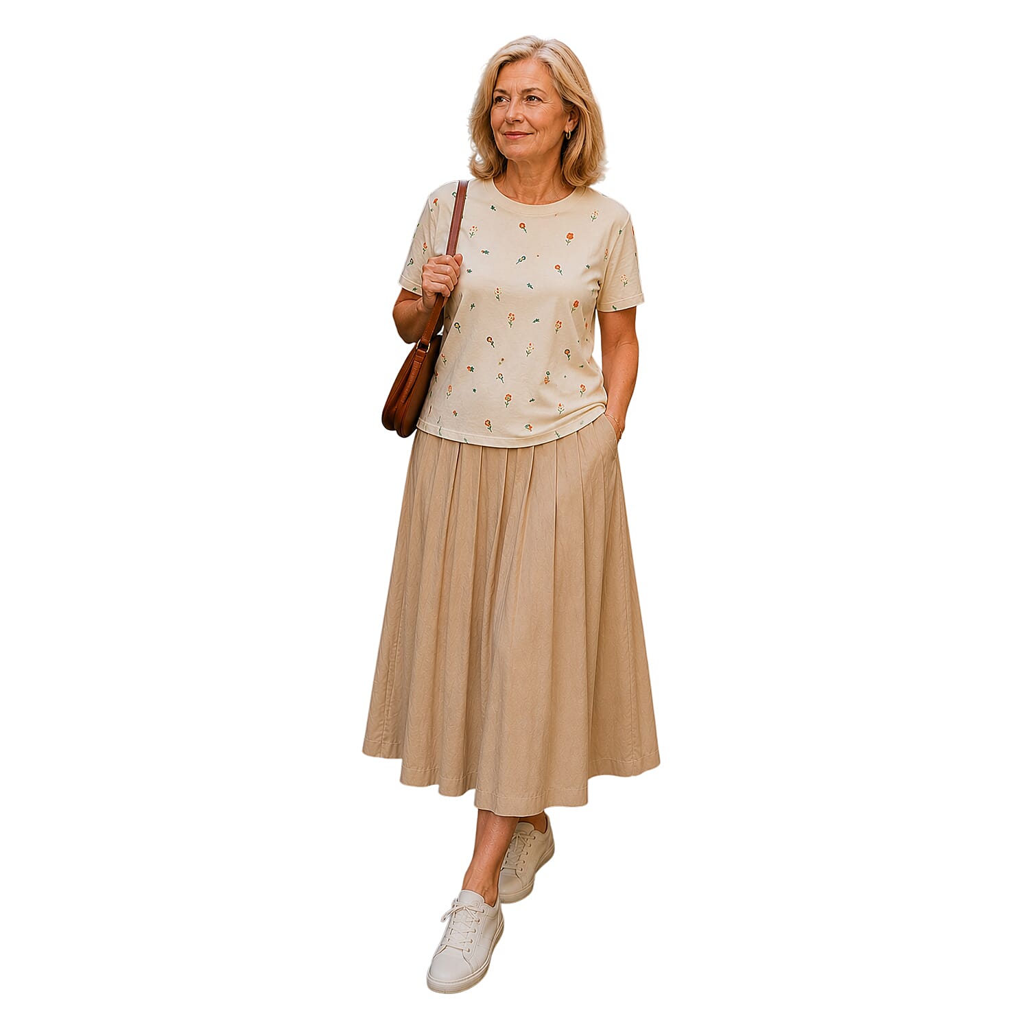 Charlotte West Pure Cotton Embroidered Jersey Tee