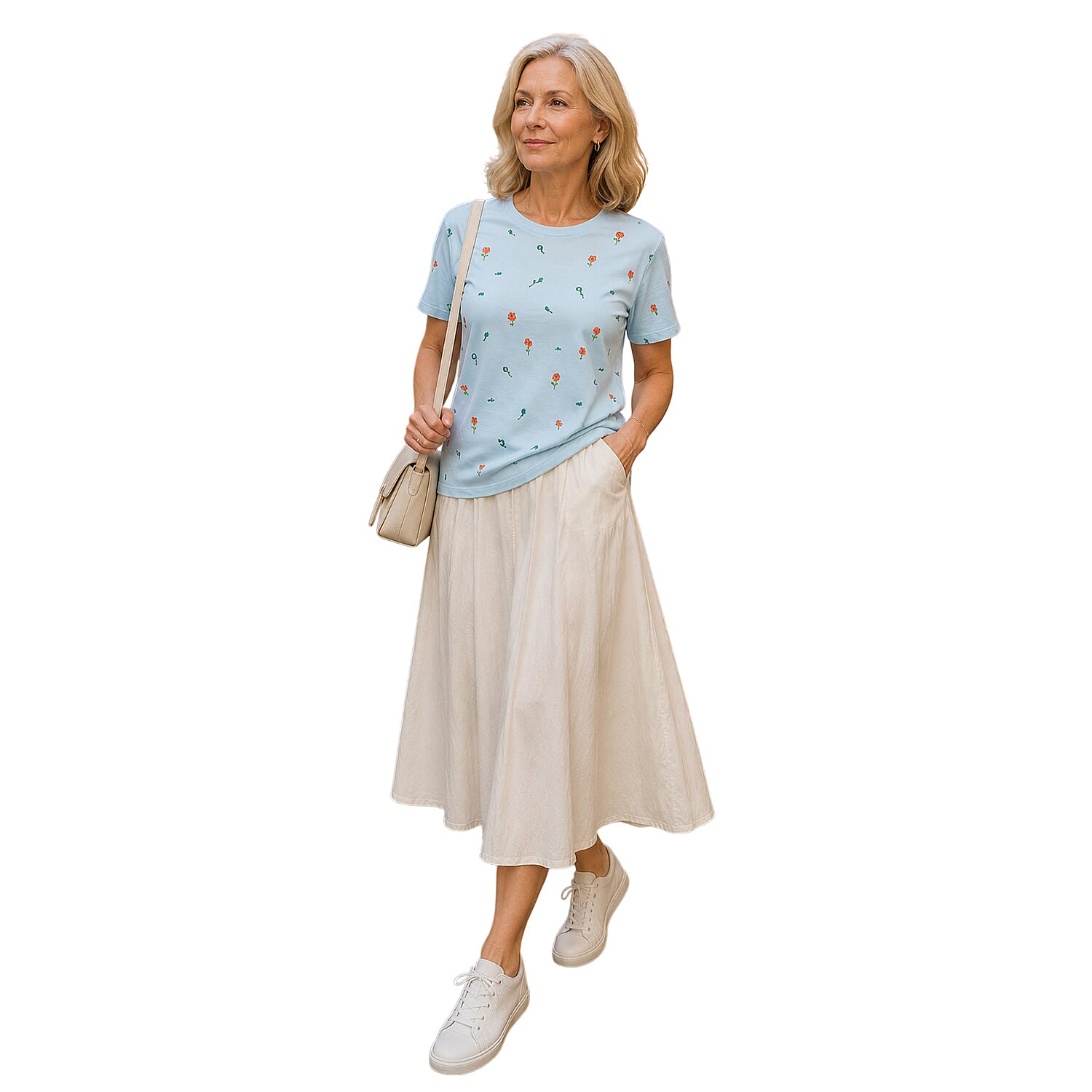Charlotte West Pure Cotton Embroidered Jersey Tee