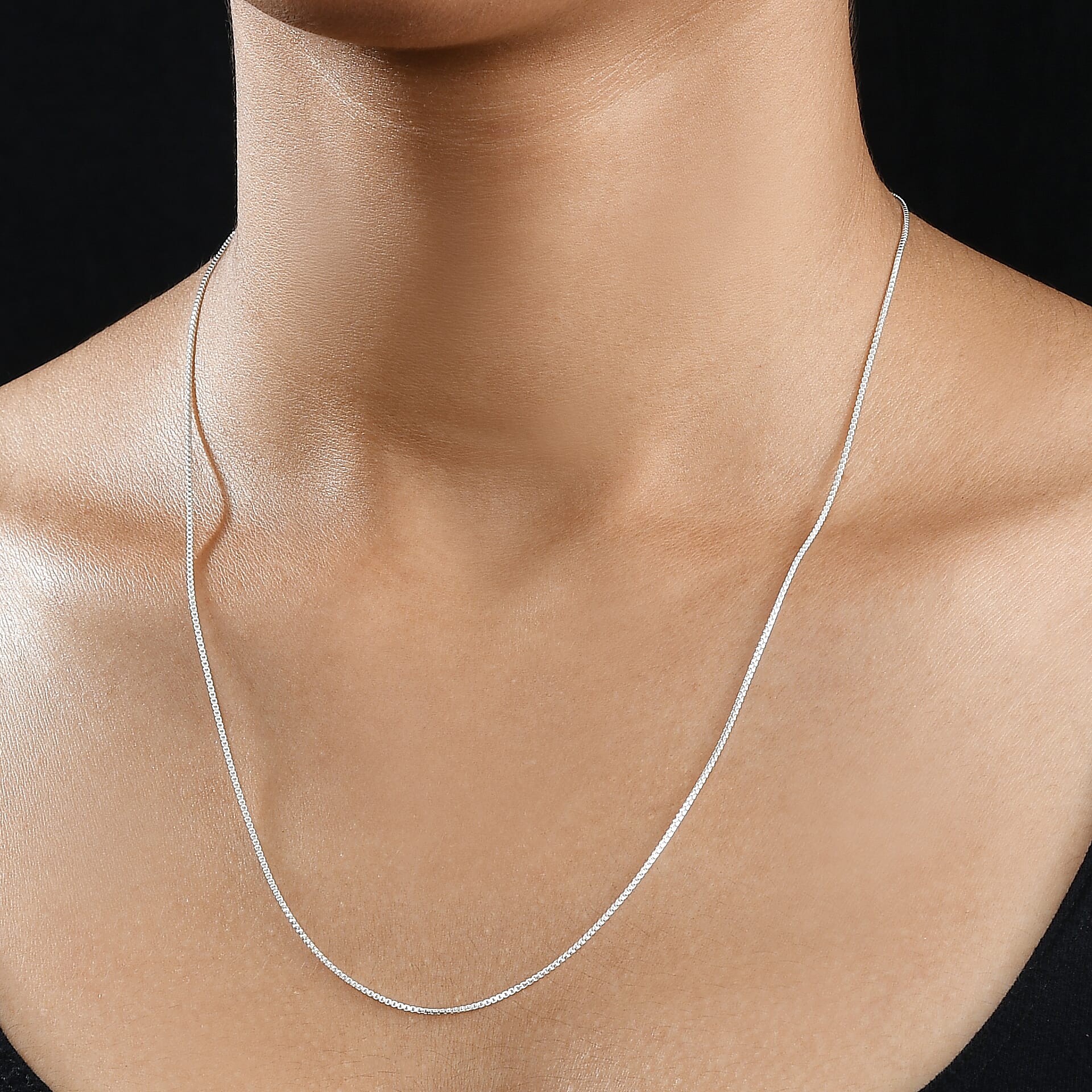 ROME DESIGNER OUTLET CLOSEOUT Sterling Silver FORMA PERFETTA Adjustable Necklace (Size - 20) with Lobster Clasp