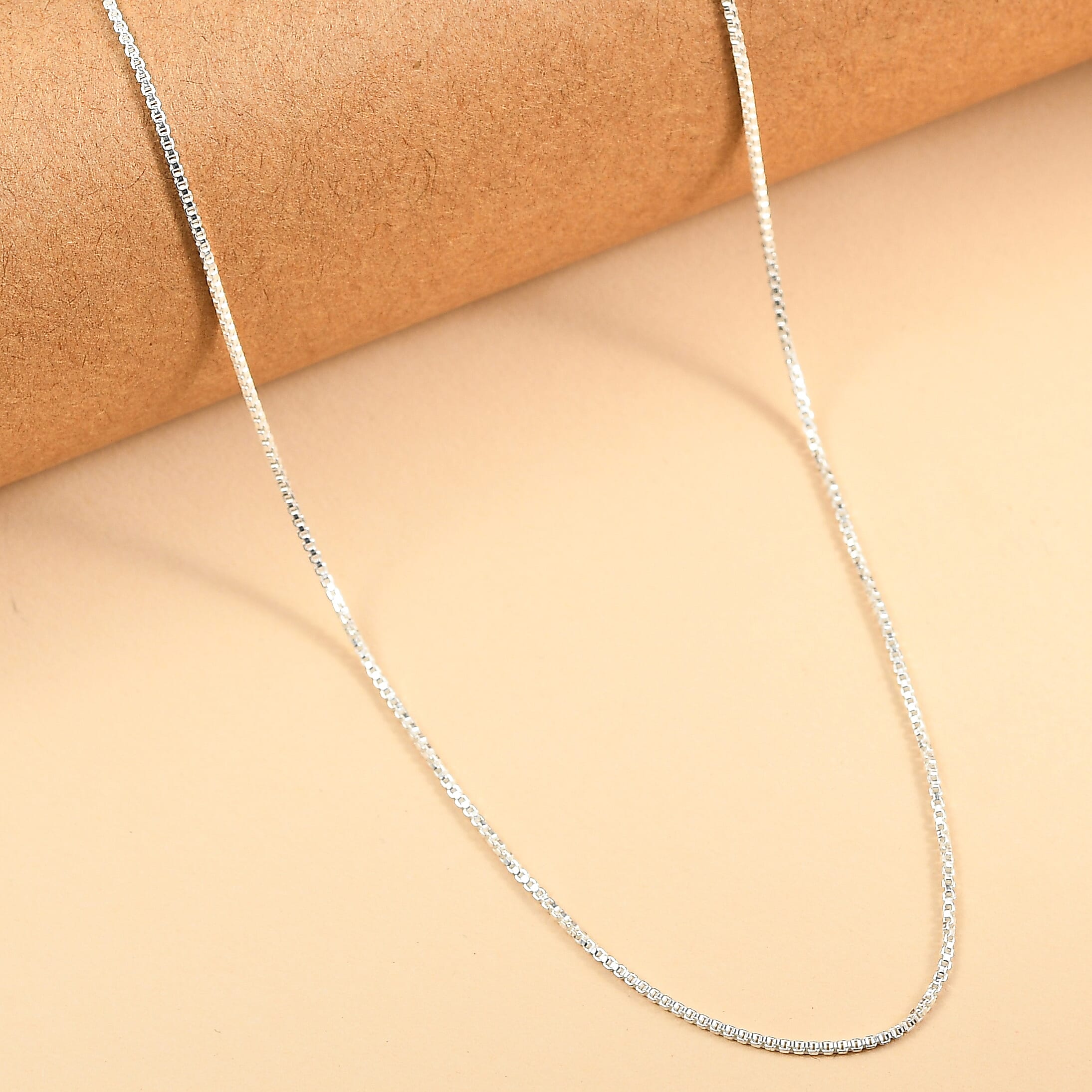 ROME DESIGNER OUTLET CLOSEOUT Sterling Silver FORMA PERFETTA Adjustable Necklace (Size - 20) with Lobster Clasp