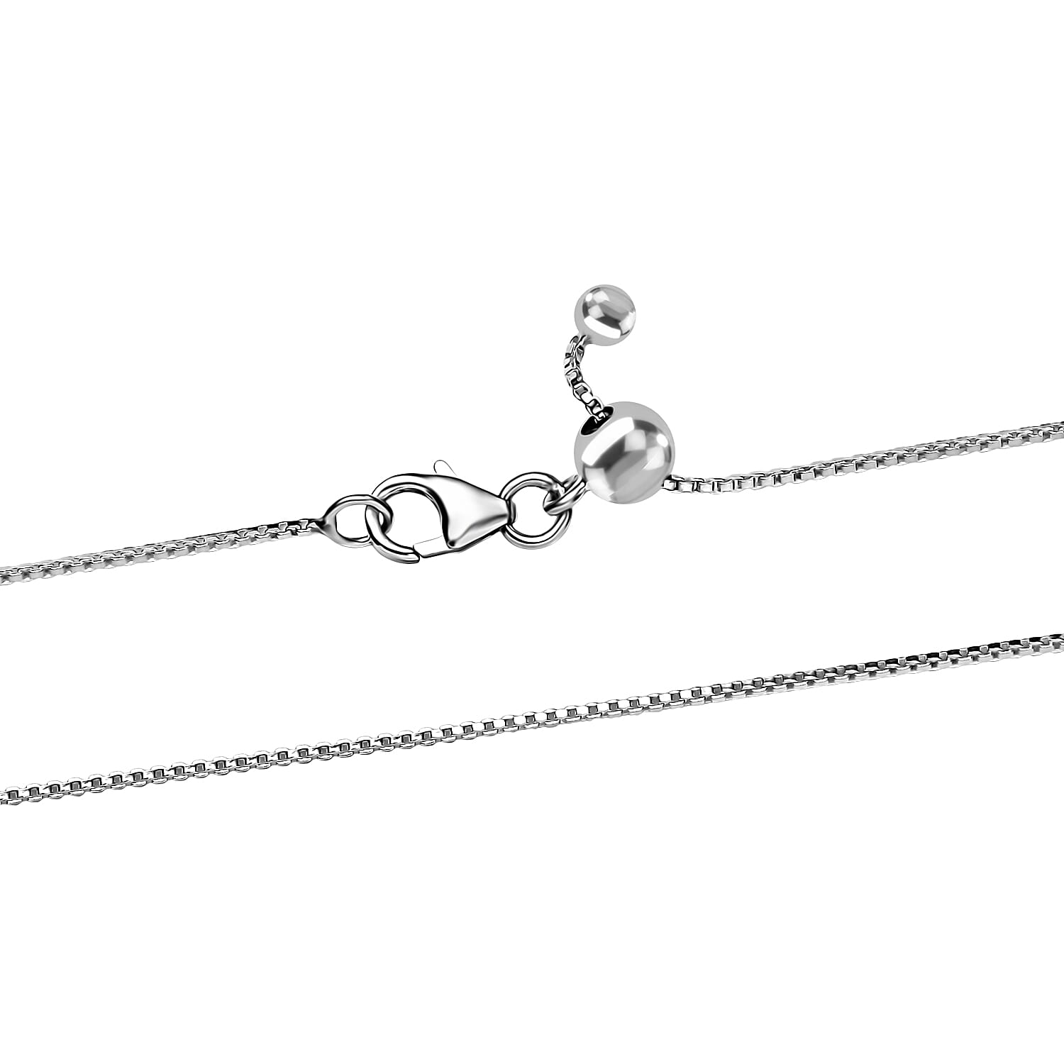 ROME DESIGNER OUTLET CLOSEOUT Sterling Silver FORMA PERFETTA Adjustable Necklace (Size - 20) with Lobster Clasp