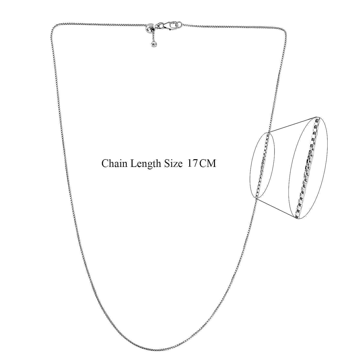 ROME DESIGNER OUTLET CLOSEOUT Sterling Silver FORMA PERFETTA Adjustable Necklace (Size - 20) with Lobster Clasp