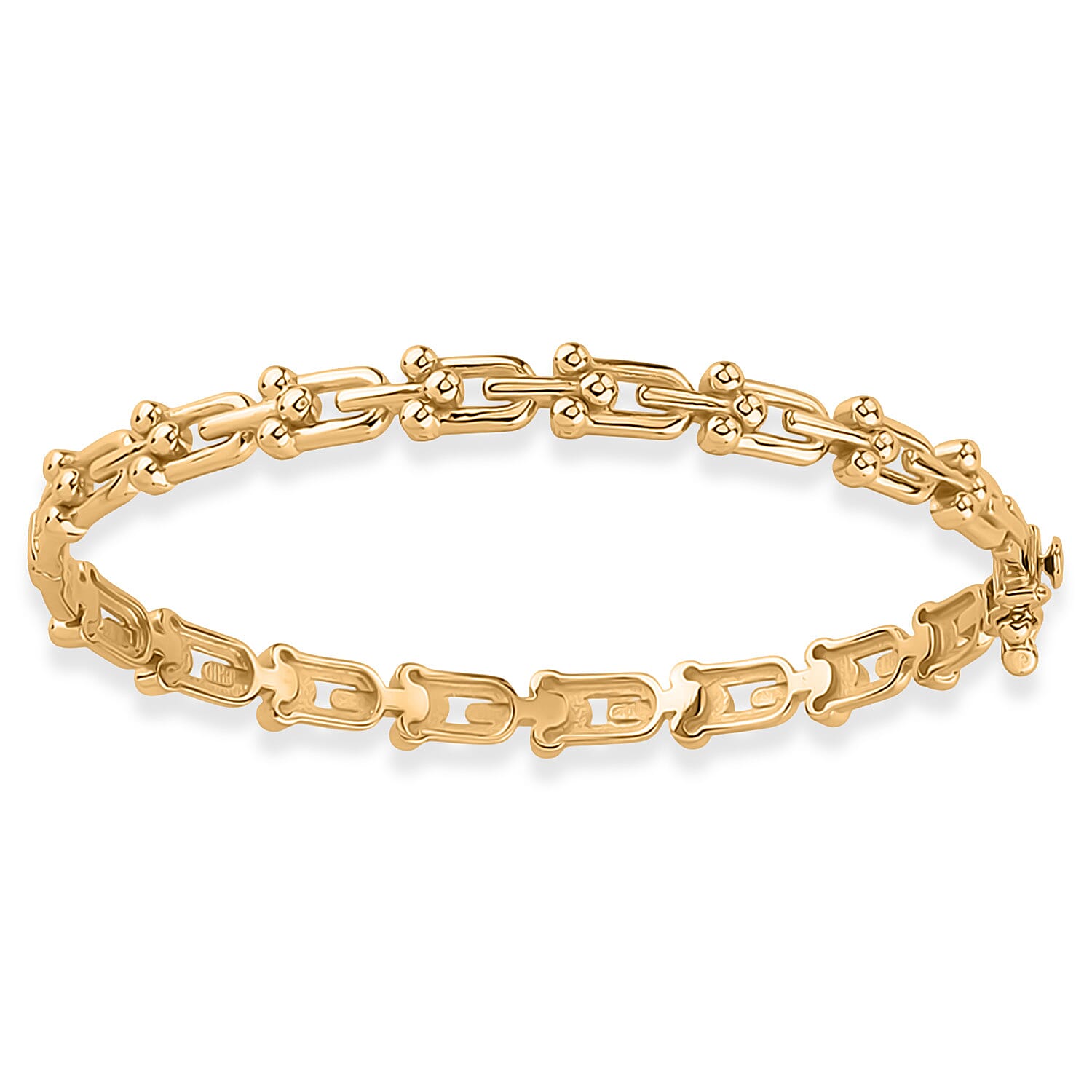 Exclusive Limited Edition - Designer Inspired Industrial Link 9K Yellow Gold Bangle, Gold Wt. 11.50 Gms.
