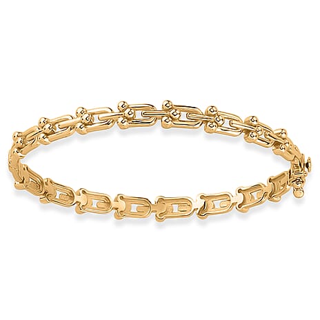 Exclusive Limited Edition - Designer Inspired Industrial Link 9K Yellow Gold Bangle, Gold Wt. 11.50 Gms.