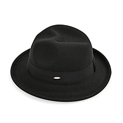 Stylish Trilby-Fedora Hat (One Size) - Brown