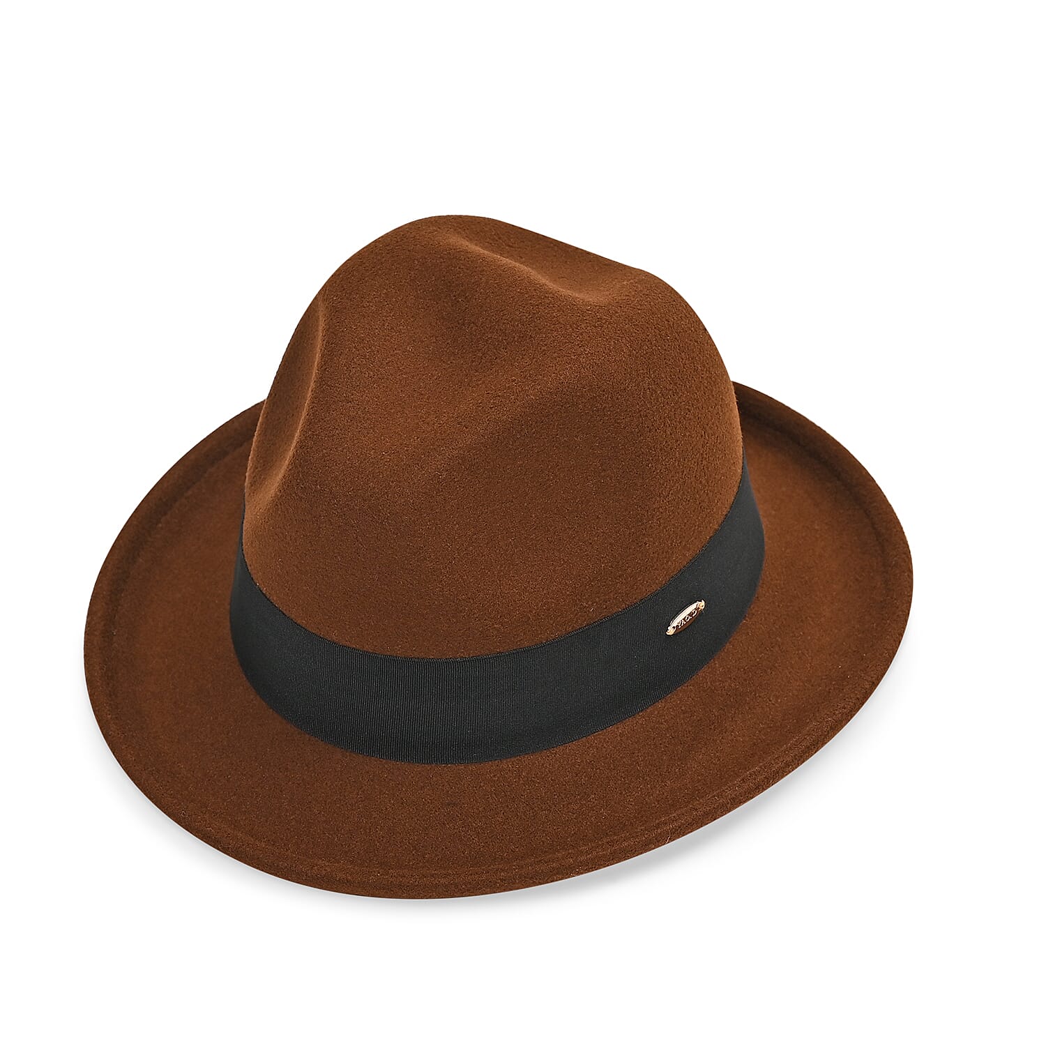 Stylish Trilby-Fedora Hat (One Size) - Brown
