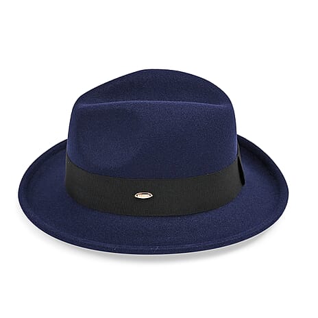 Stylish Trilby-Fedora Hat (One Size) - Navy