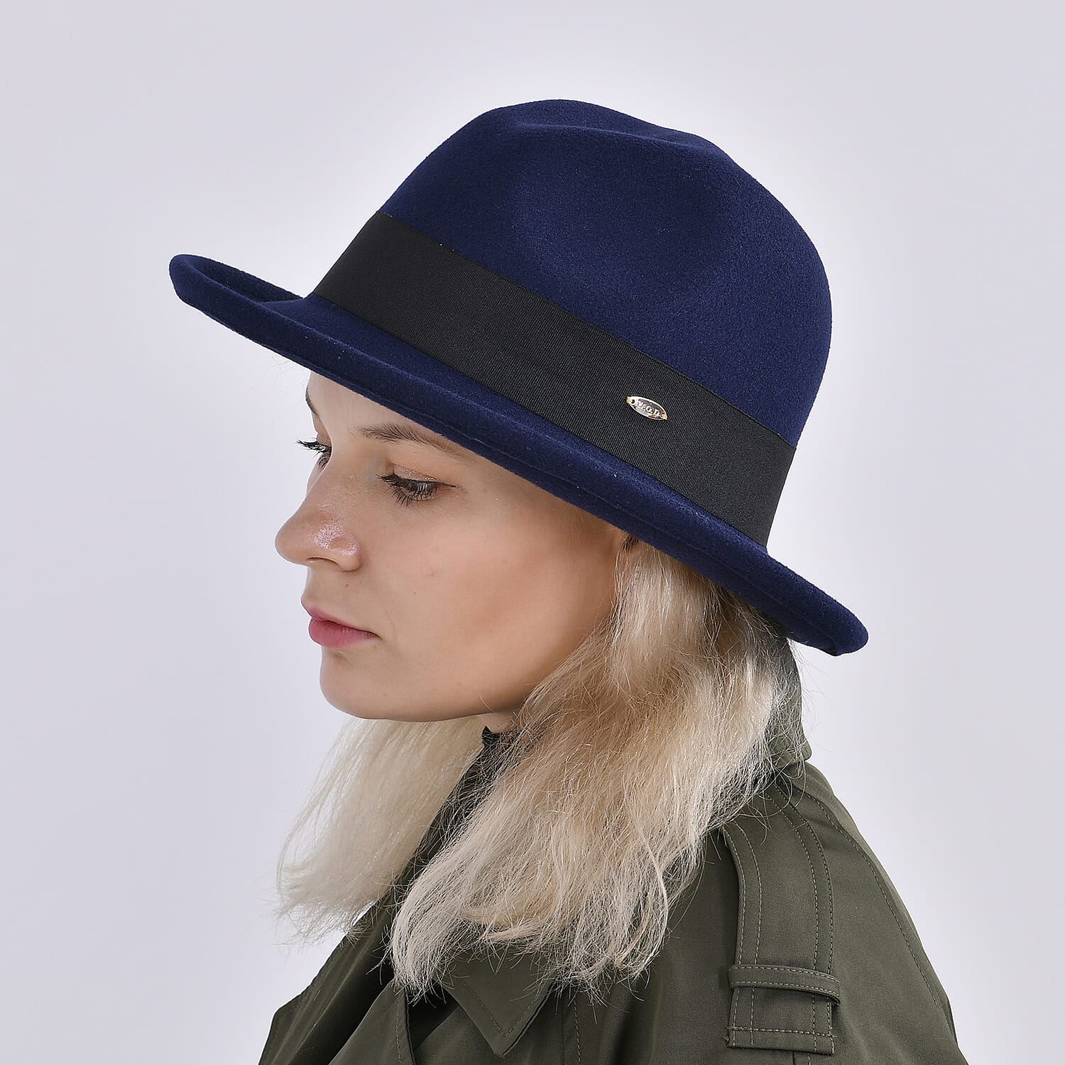 Stylish Trilby-Fedora Hat (One Size) - Navy