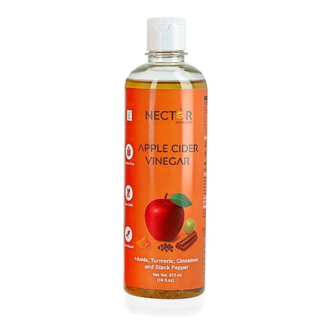 Raw Apple Cider Vinegar with Turmeric, Amla, Cinnamon - Black Pepper - Unfiltered ACV