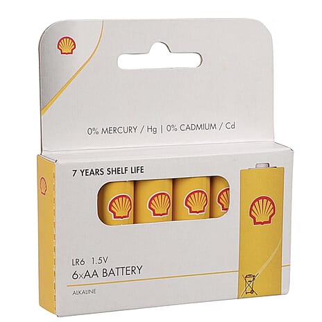 Pack of 6 AA Batteries - Yellow
