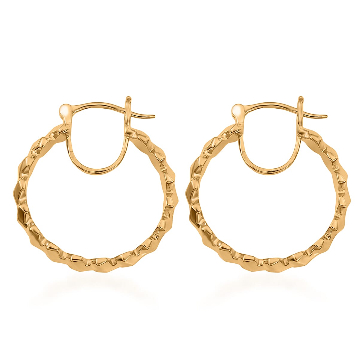 Bronzella Collection - EverTrue Full Hoop Earring with Clasp in 18K Gold Plating