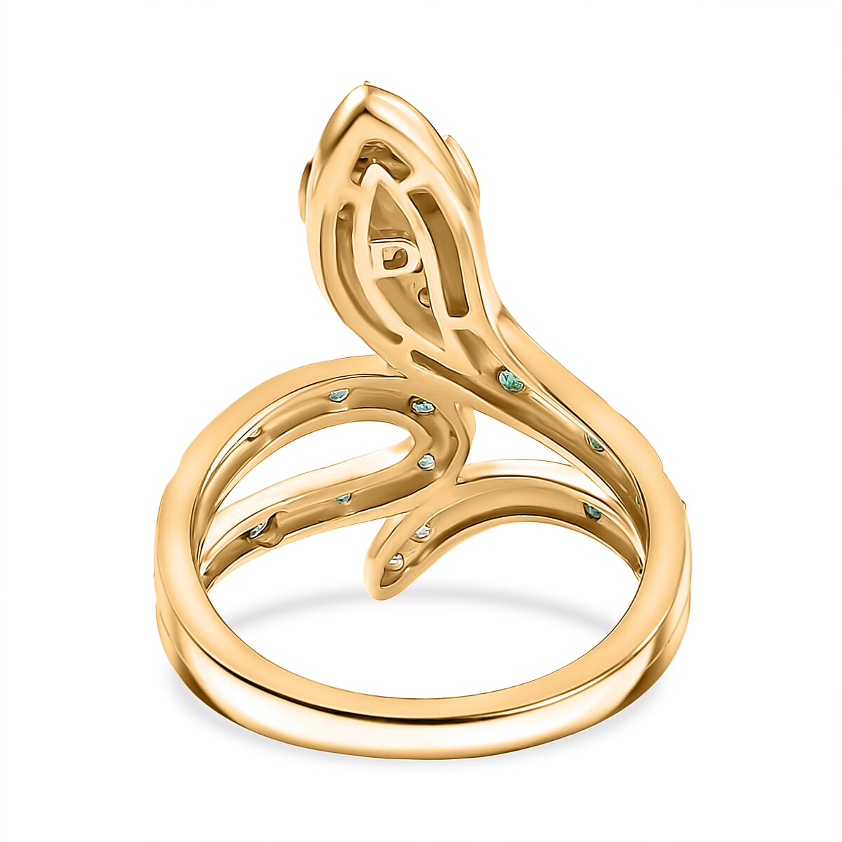 D'joy Zambian Emerald Ring in Yellow Gold Plating Sterling Silver