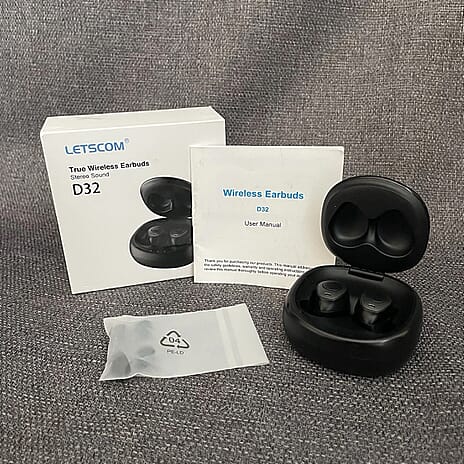 Letscom D32 Black True Wireless Earbuds