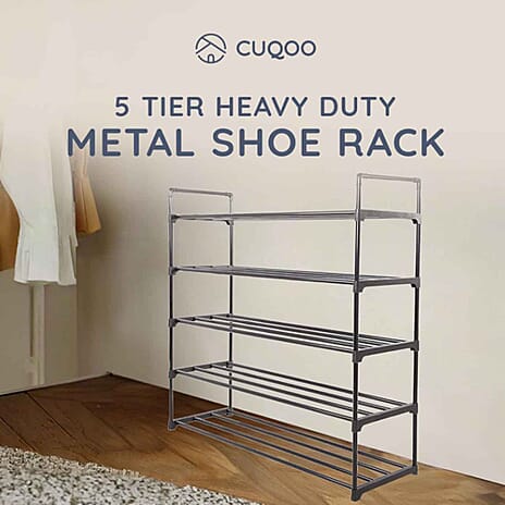 5-Tier Shoe Organiser with Anti-Rust Coating - Black