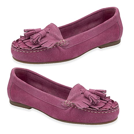 Ravel Atley Womens Slip-On Loafers with Tassel Fringe Detail (Size 6) - Pink