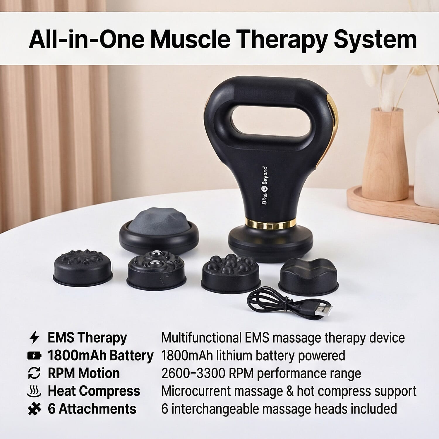 Multifunctional-massage-gun-Black-gold