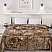 Livmore Luxurious Floral Embossed Soft Faux Mink Blanket (200x220cm) -  Brown