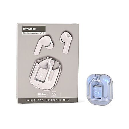 TWS Earbuds with Battery Display - 200mAh Charging Case - Baby Blue TWS Earbuds with Battery Display - 200mAh Charging Case - Baby Blue