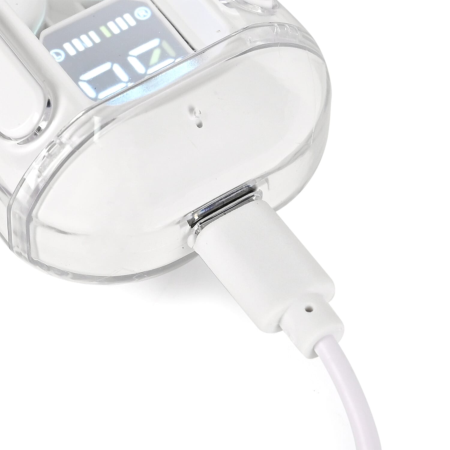 TWS Earbuds with Battery Display - 200mAh Charging Case - White