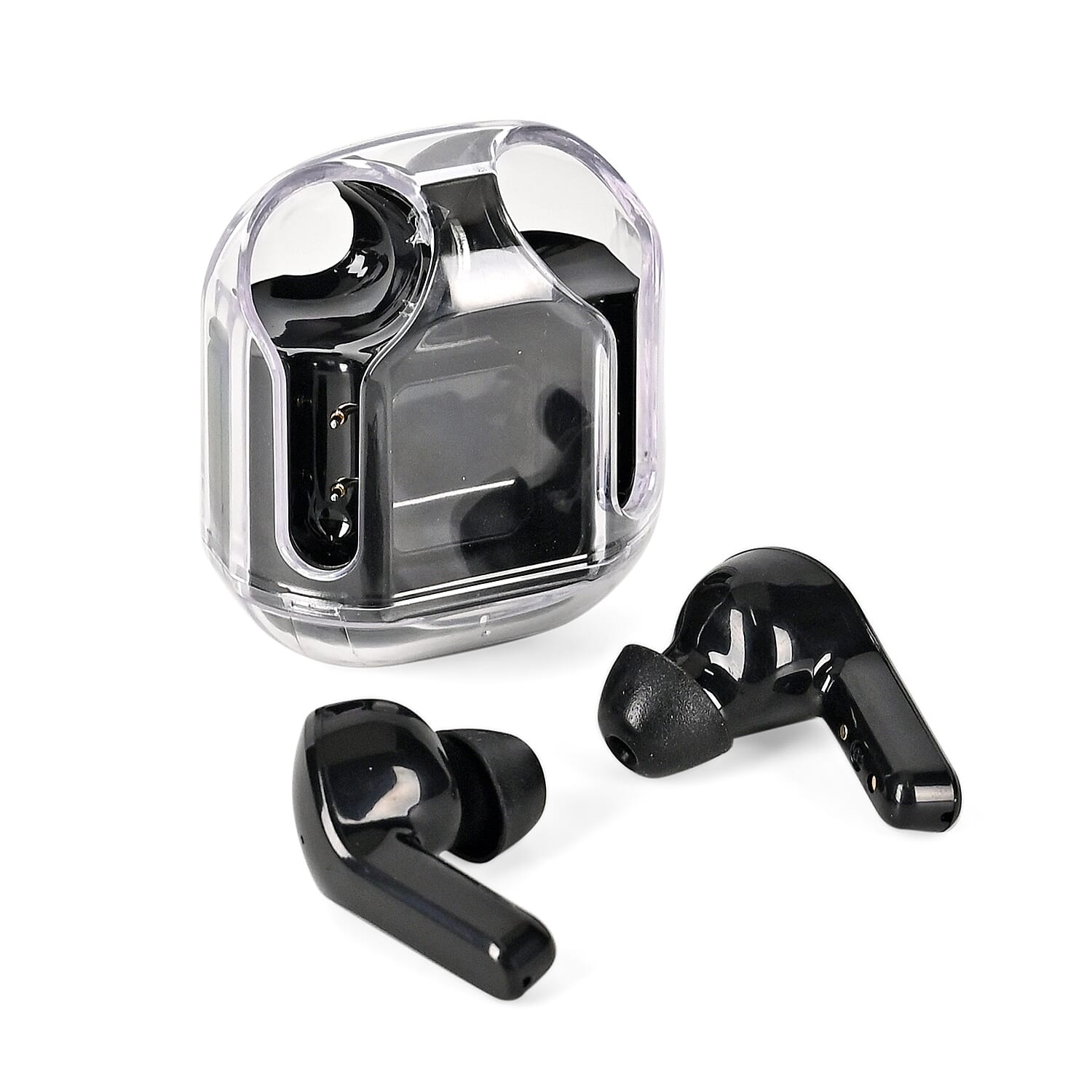 TWS Earbuds with Battery Display - 200mAh Charging Case - Black