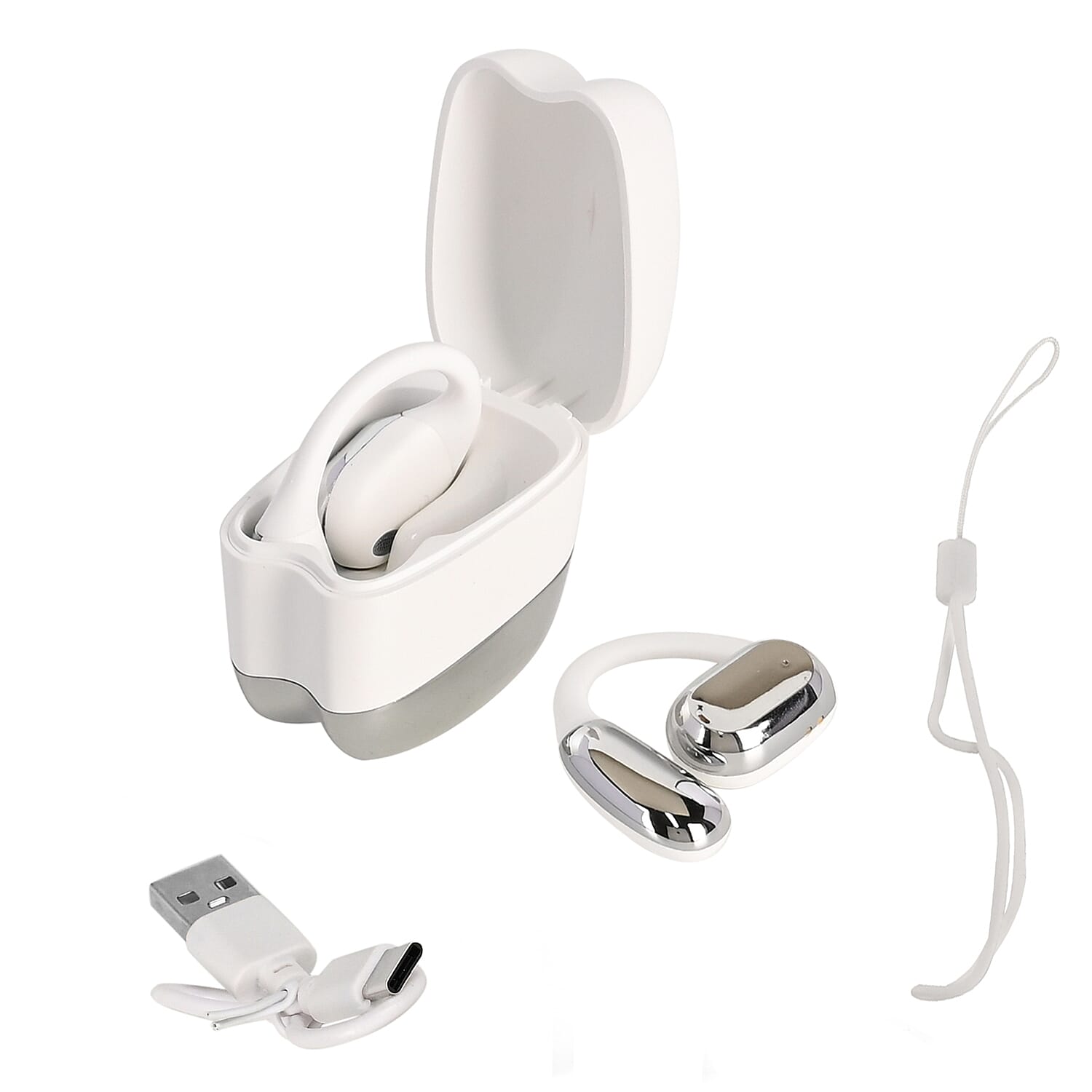 Open Wireless Headphones with Bluetooth V5.3 - 8 to 10 Hour Playtime - White