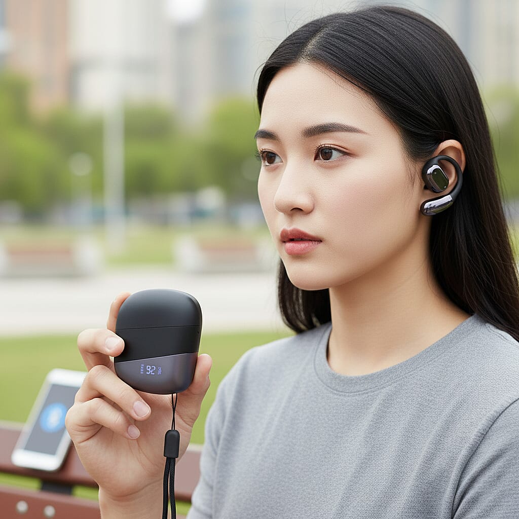 Open Wireless Headphones with Bluetooth V5.3 - 8 to 10 Hour Playtime - Black