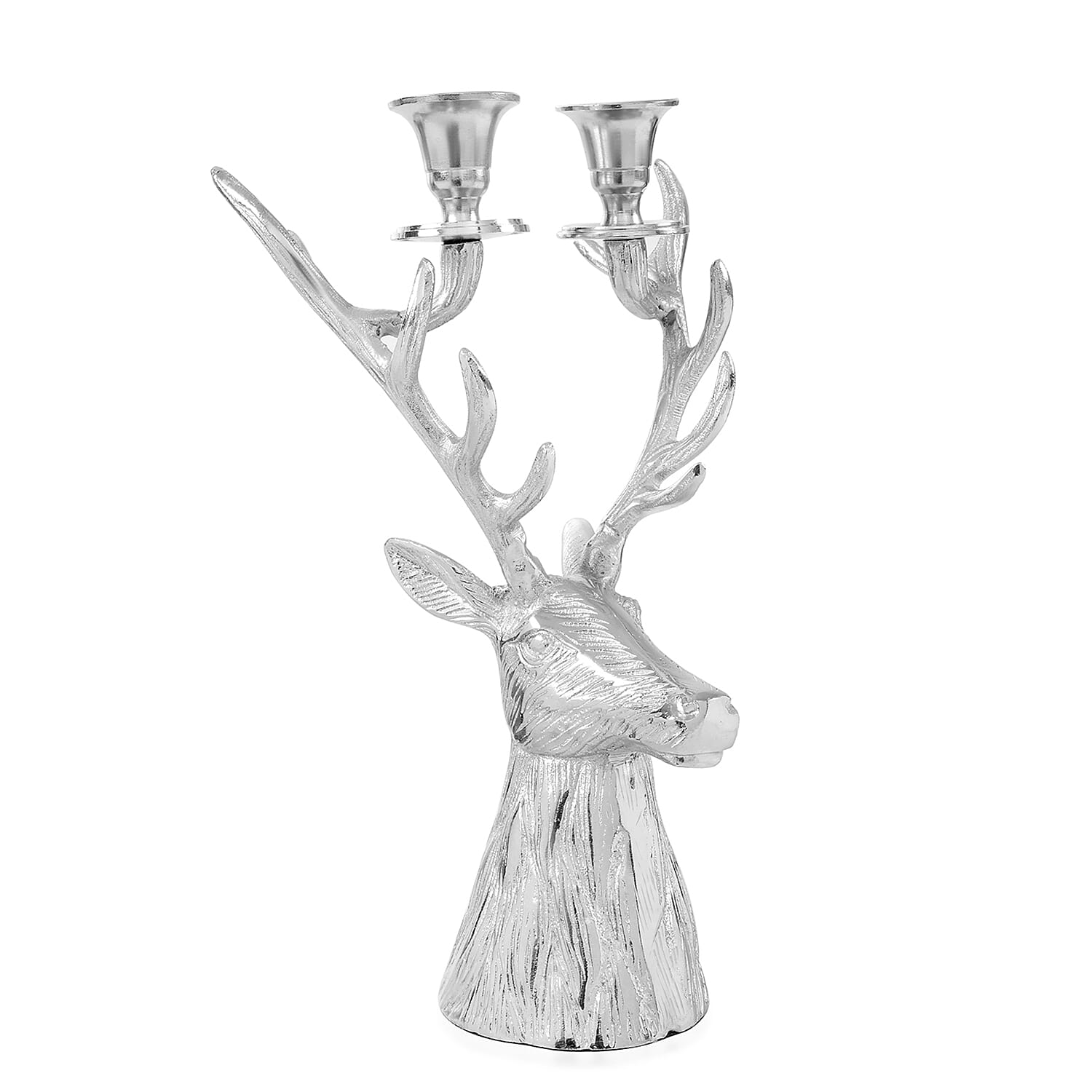 LIVMORE Reindeer T-Light Holder (50 x 25 x 20 cm) - Silver