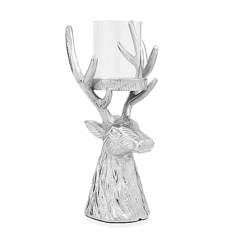 LIVMORE Stag Tea Light Holder - Silver