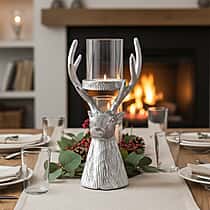 LIVMORE Stag Tea Light Holder - Silver
