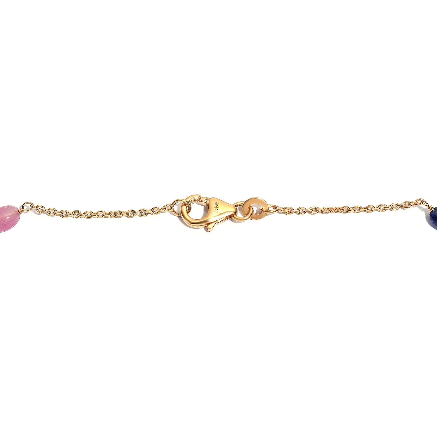 Limited Edition - Rainbow Sapphire Necklace (Size - 20) in 18K Vermeil Yellow Gold Plating Sterling Silver 40.00 Ct.