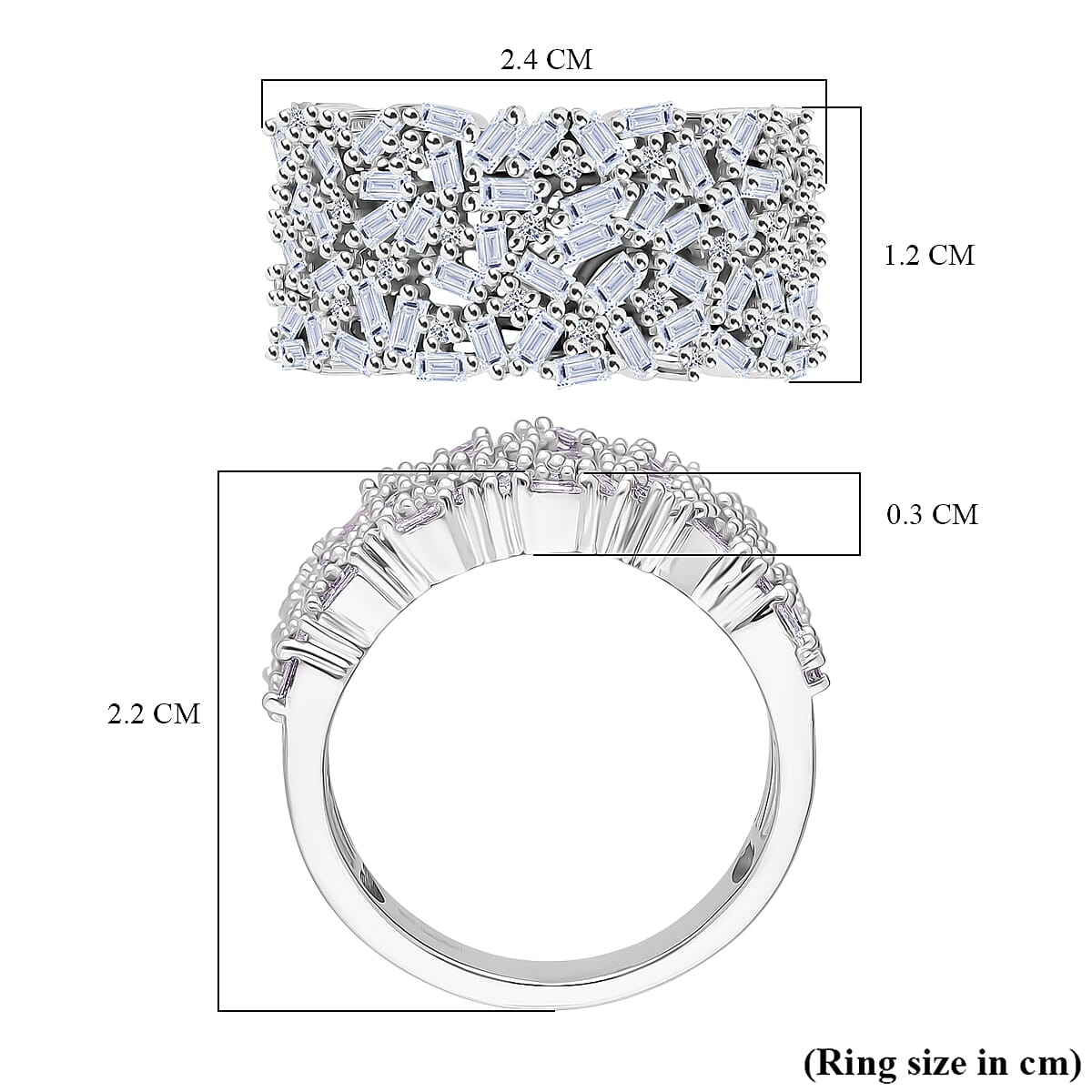 Luxuriant Lab Grown Diamond (SI-GH) Ring in Rhodium Overlay Sterling Silver 1.00 Ct, Silver Wt. 5.30 Gms. Luxuriant Lab Grown Diamond (SI-GH) Ring in Rhodium Overlay Sterling Silver 1.00 Ct, Silver Wt. 5.30 Gms.