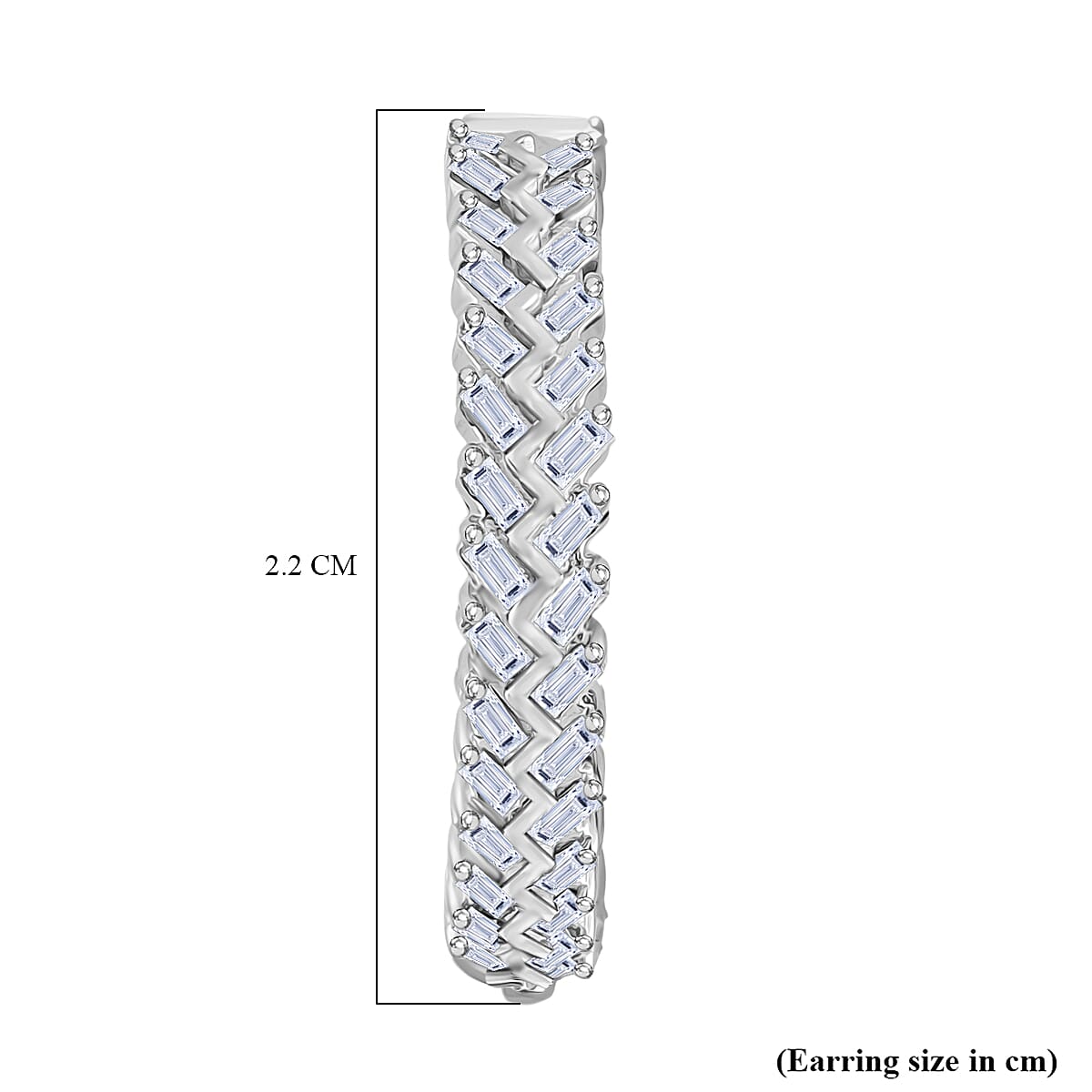 Luxuriant Lab Grown Diamond (SI-GH) Earring with Hoop in Rhodium Overlay Sterling Silver 0.50ct