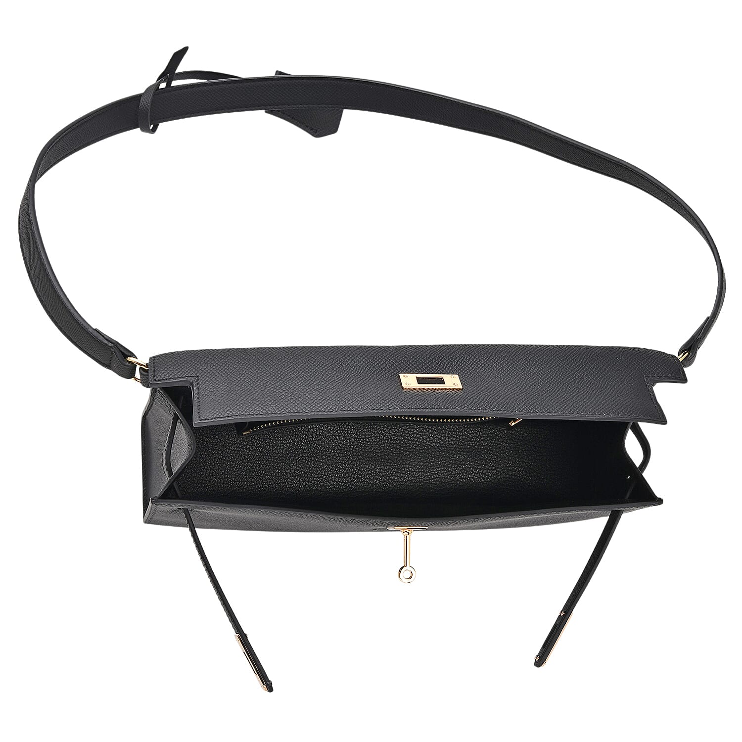 Guanchi Stylish Genuine Leather Crossbody Bag with Shoulder Strap - Black