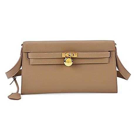 Guanchi Stylish Genuine Leather Crossbody Bag with Shoulder Strap - Camel