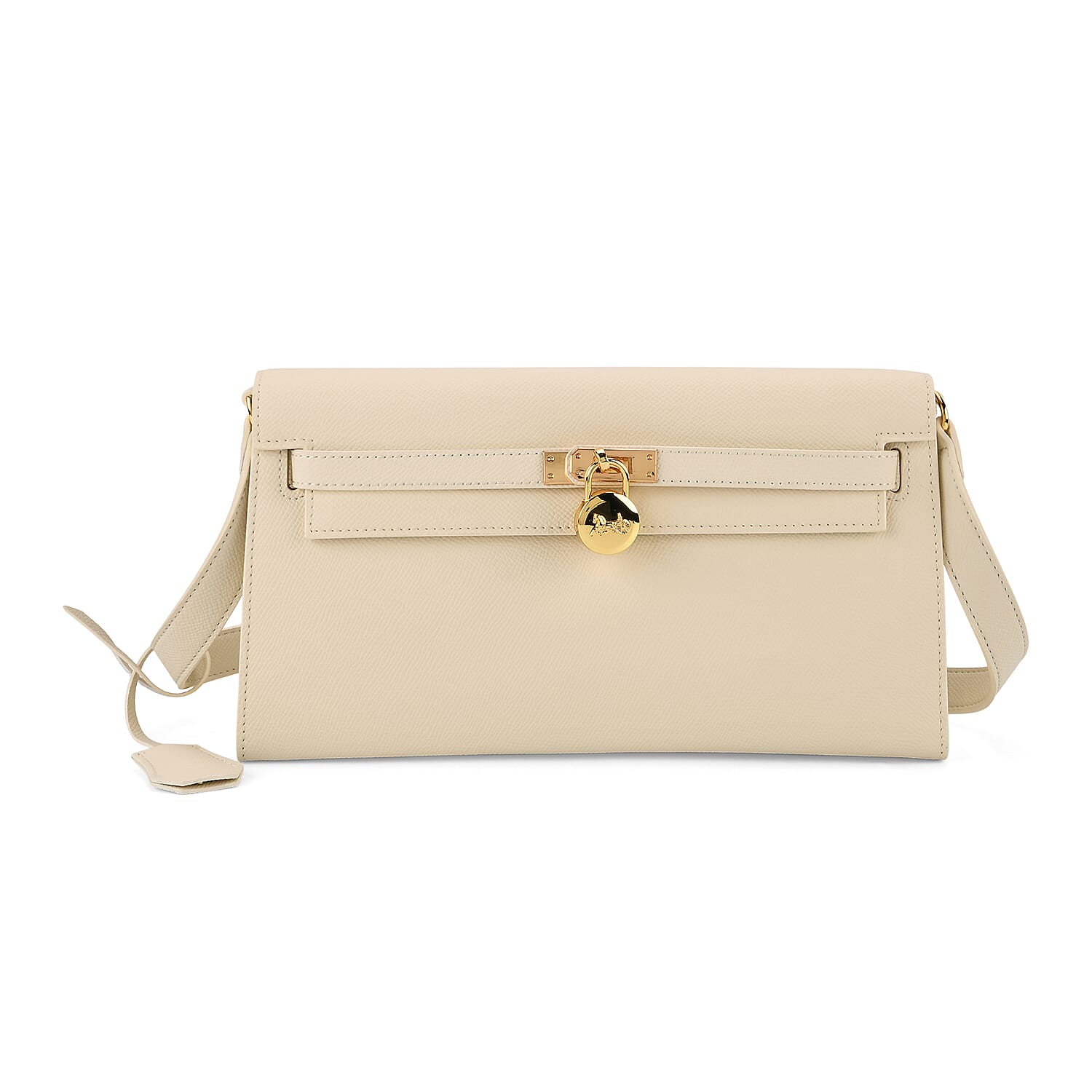 Guanchi Stylish Crossbody Genuine Leather Bag with Shoulder Strap - Cream