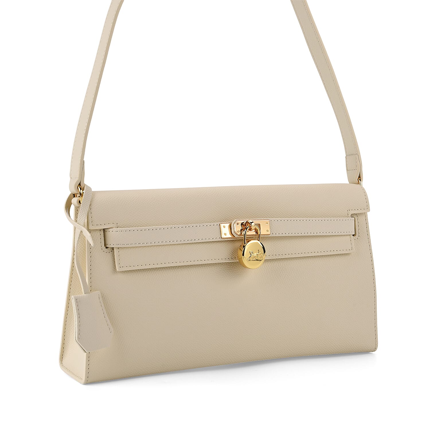 Guanchi Stylish Crossbody Genuine Leather Bag with Shoulder Strap - Cream